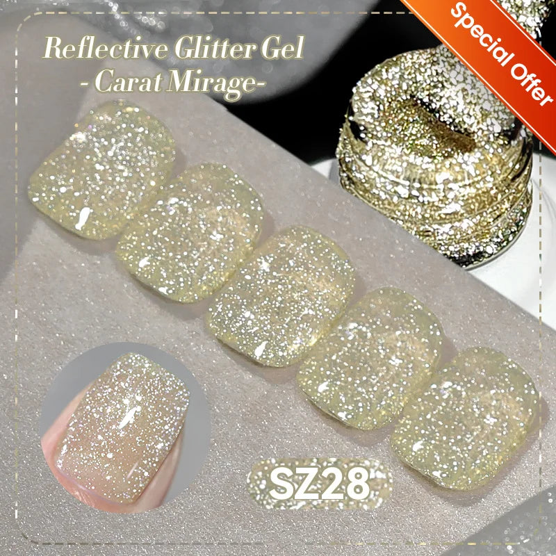 BORN PRETTY 10ml Gold Water Light Cat Magnetic Gel Polish Spaking Glitter Crystal Black Soak Off UV LED Vernis Manucure