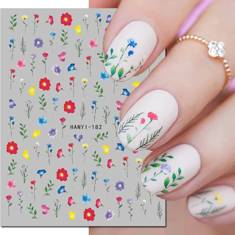Autocollants 3D pour art des ongles , rose clair, violet, pétales de fleurs, décalcomanies pour décoration de manucure, salon de beauté, été