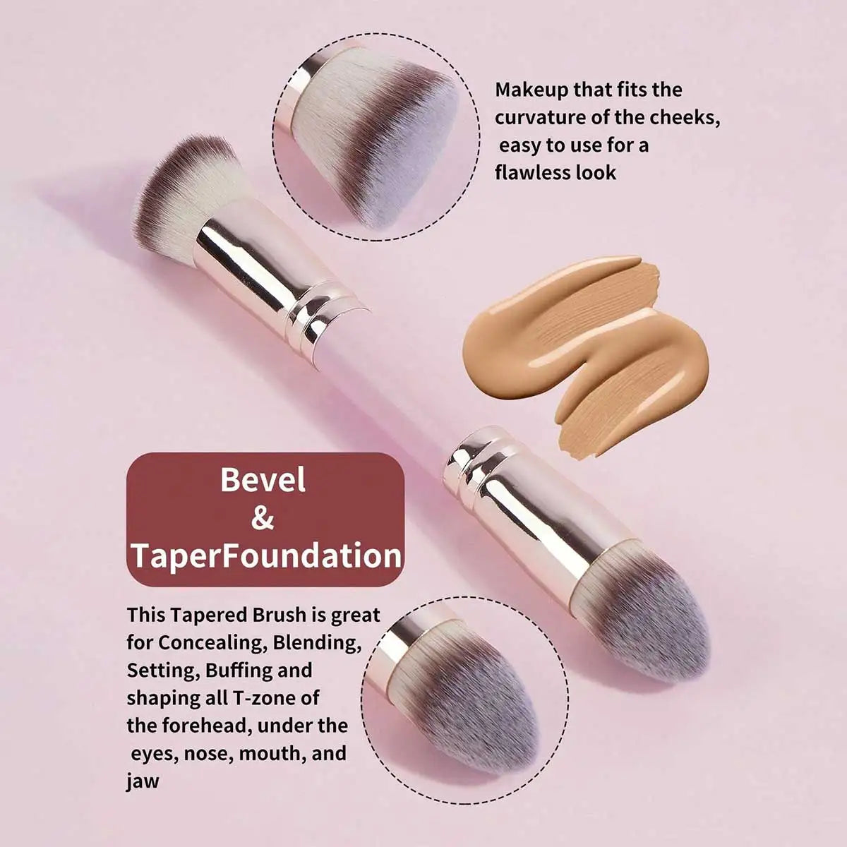 Ensemble de pinceaux de maquillage de base, 4 pièces, avec boîte, fond de teints à double extrémité, poudre, Blush, détails pour pinceaux de fard à paupières, voyage pour débutants