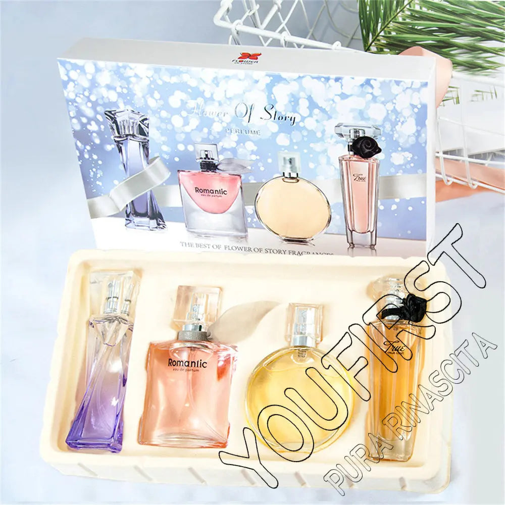 Parfum floral frais et naturel pour femme, nouilles phéromones de marque, coffret cadeau, haute qualité, 95ml, ensemble de 4 pièces