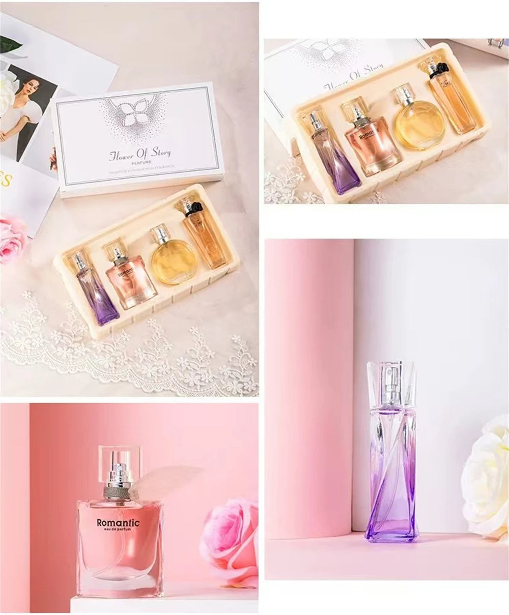 Parfum floral frais et naturel pour femme, nouilles phéromones de marque, coffret cadeau, haute qualité, 95ml, ensemble de 4 pièces