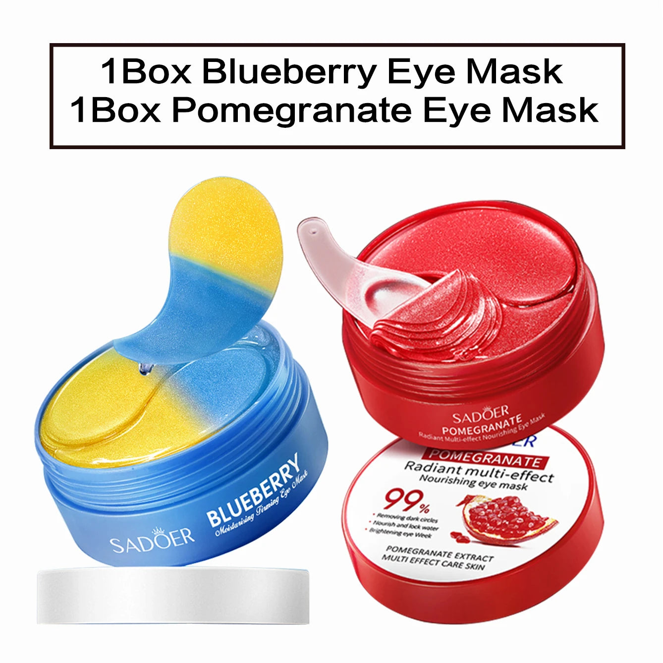 60PCS=30 Pairs Aloe Vera Eye Mask Moisturizing Collagen Hyaluronic Acid Gel Eye Patches Smoothing Repairing Eye Skin Care