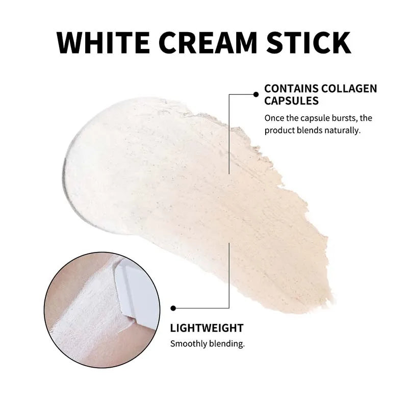 Fond de teint blanc changeant de couleur Concealer Stick Blanca Base de maquillage coréenne Fond de teint naturel Correcteur de couleur du visage à haute couverture