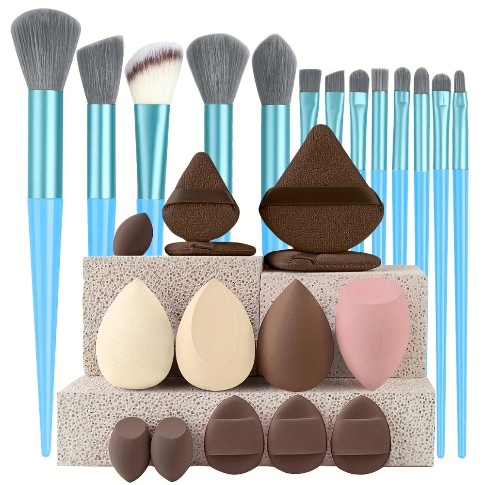 Pinceaux de maquillage 8-29 pièces Kit de maquillage professionnel femmes cosmétique pinceau à poudre douce fard à paupières fond de teint ensemble complet outil de beauté de voyage