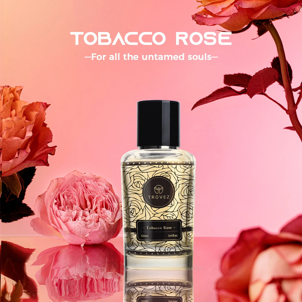 Parfum TROVEZ Tabac Rose 100ml Parfum longue durée Parfum riche Spray corporel Parfums pour hommes