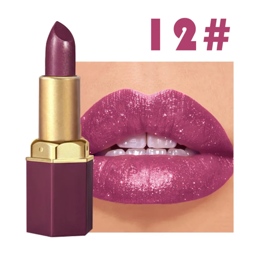CHOISISSEZ RASME Rouge à lèvres en barre de chocolat 6 couleurs Perles de maquillage Pas facile à décoller Brillant à lèvres imperméable mat