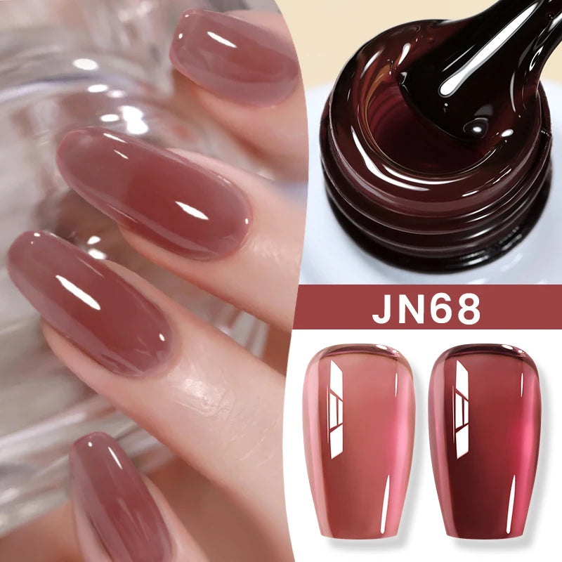 BORN PRETTYvernis à Ongles Gel, Semi Transparent, Soak Off UV LED, Vernis à Ongles Nude, N64.Gel Varjuvening,Art des ongles, 50 Couleurs, 10ml