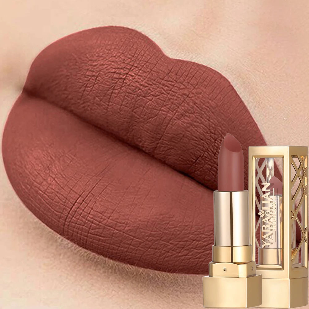 Luxueux rouge à lèvres creux mat nacré paillettes velours rouge à lèvres brillant nu rouge imperméable à l’eau solide brillant à lèvres maquillage