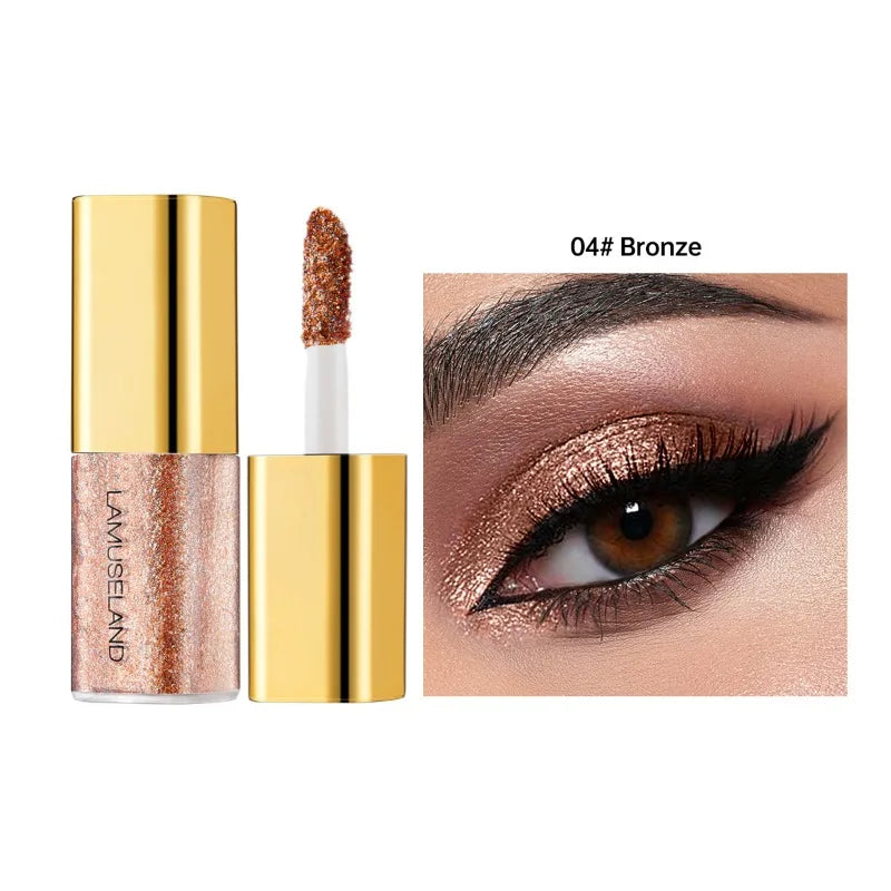 Fard à paupières liquide nacré, 8 couleurs, scintillant fin, scintillant, haute brillance, maquillage longue durée et résistant aux taches