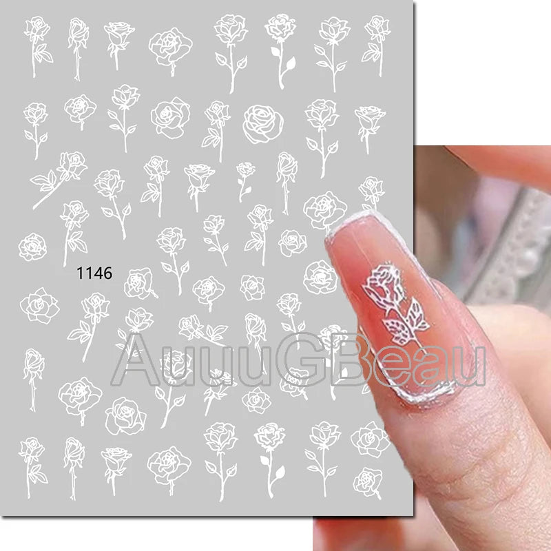 Autocollants 3D pour art des ongles , rose clair, violet, pétales de fleurs, décalcomanies pour décoration de manucure, salon de beauté, été