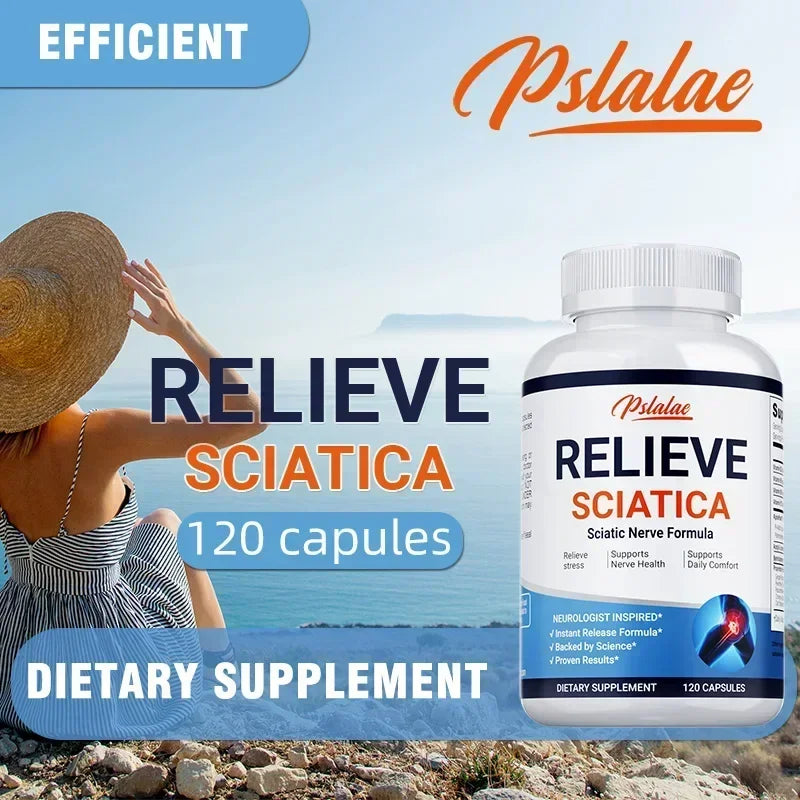 Soulage la sciatique – Réduire la douleur articulaire, restaure la mobilité, l'équilibre l'inflammation, aide la santé nerveuse et des os – 120 capsules ﻿