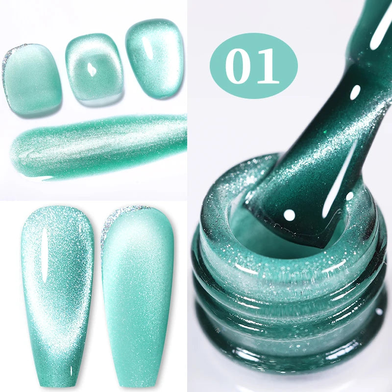 BORN PRETTY 10ml Gold Water Light Cat Magnetic Gel Polish Spaking Glitter Crystal Black Soak Off UV LED Vernis Manucure