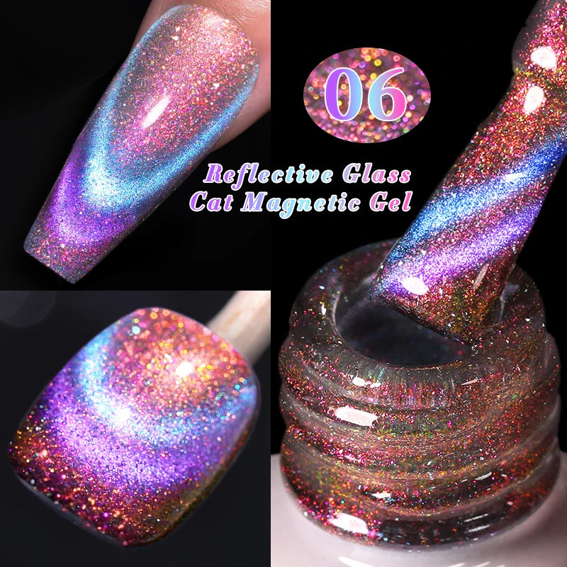 BORN PRETTY 10ml Gold Water Light Cat Magnetic Gel Polish Spaking Glitter Crystal Black Soak Off UV LED Vernis Manucure
