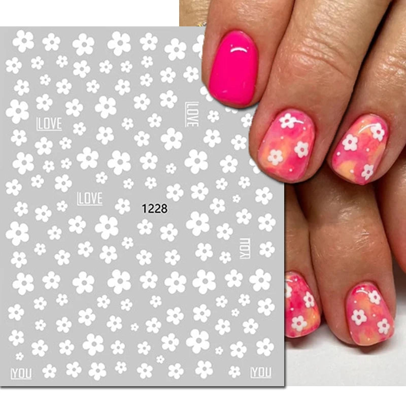 Autocollants 3D pour art des ongles , rose clair, violet, pétales de fleurs, décalcomanies pour décoration de manucure, salon de beauté, été