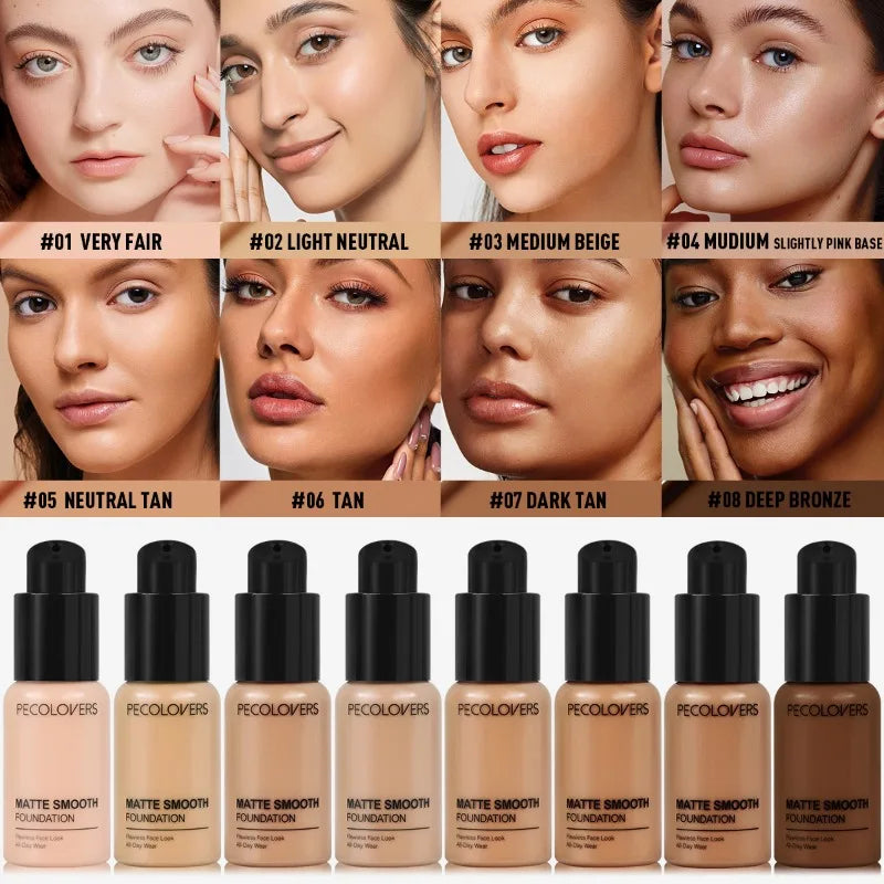 Fond de teint liquide pour le visage, haute couverture, imperméable et anti-transpiration, correcteur de maquillage, fond de teint liquide, 30ml