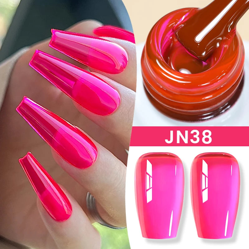 BORN PRETTYvernis à Ongles Gel, Semi Transparent, Soak Off UV LED, Vernis à Ongles Nude, N64.Gel Varjuvening,Art des ongles, 50 Couleurs, 10ml