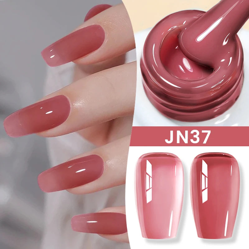 BORN PRETTYvernis à Ongles Gel, Semi Transparent, Soak Off UV LED, Vernis à Ongles Nude, N64.Gel Varjuvening,Art des ongles, 50 Couleurs, 10ml