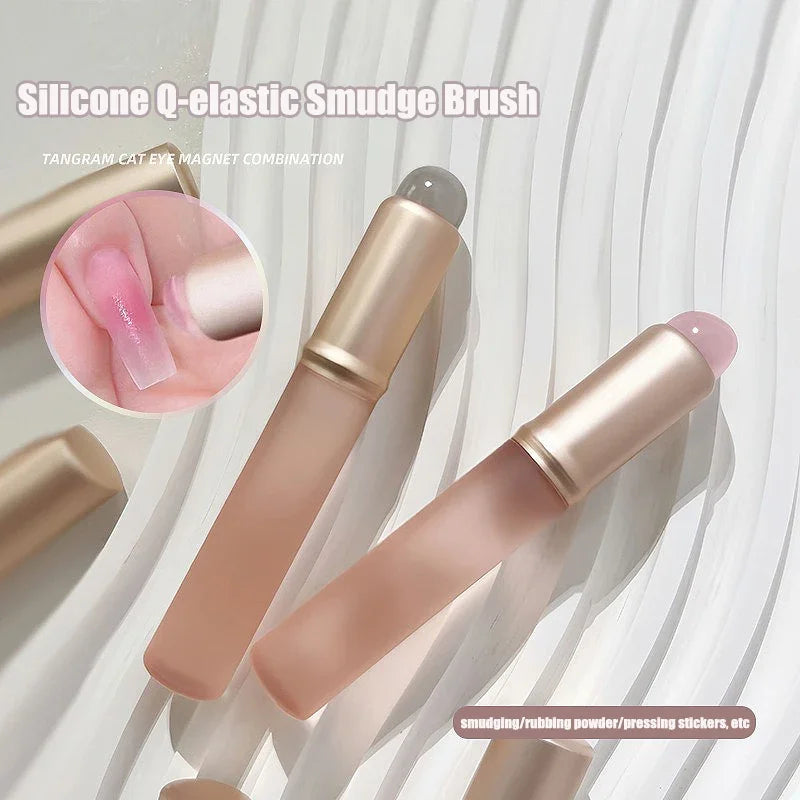 1Pcs Nail Art Silicone Applicateur Stick Brush Rouge à lèvres Poudre Poussière Stylo d’application pour effet dégradé Smudge Maquillage Outil de manucure