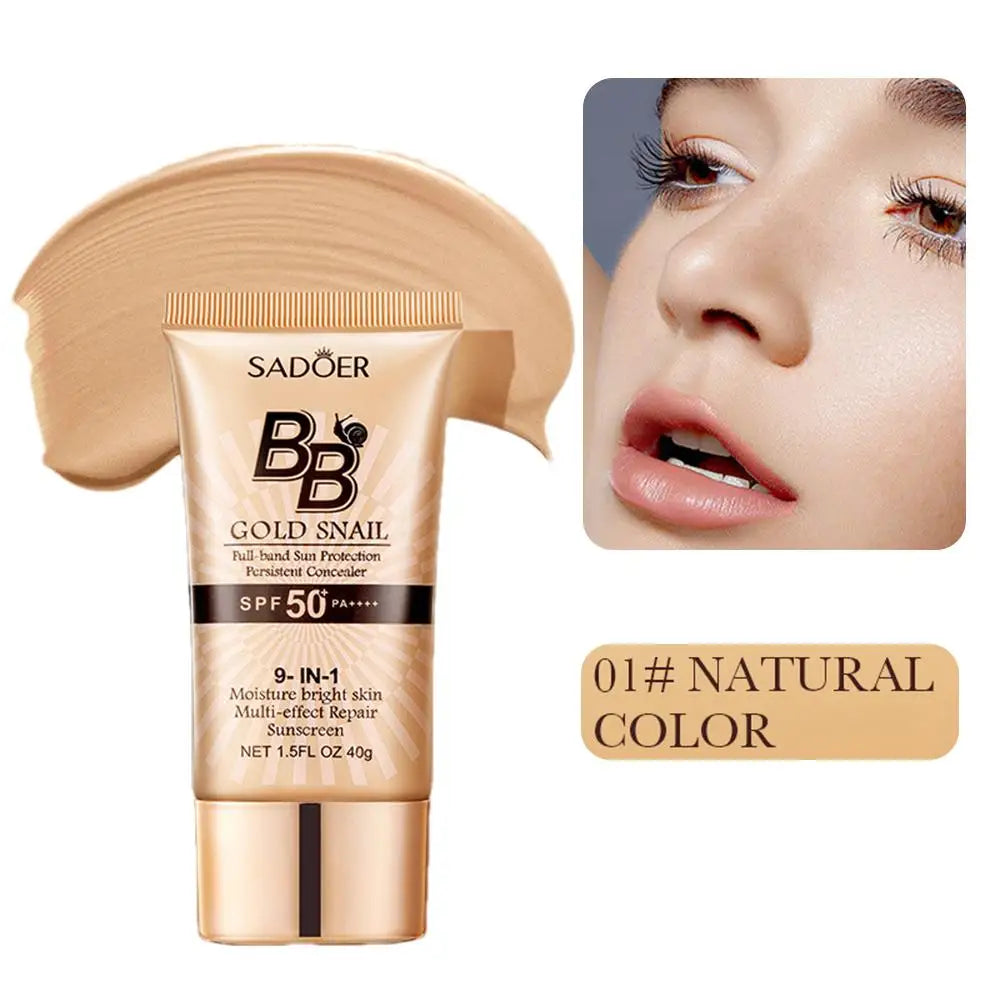 SADOER crème BB fond de teint correcteur crème d'isolation hydratante SPF50 + PA +++ 40g hydratant pour le visage