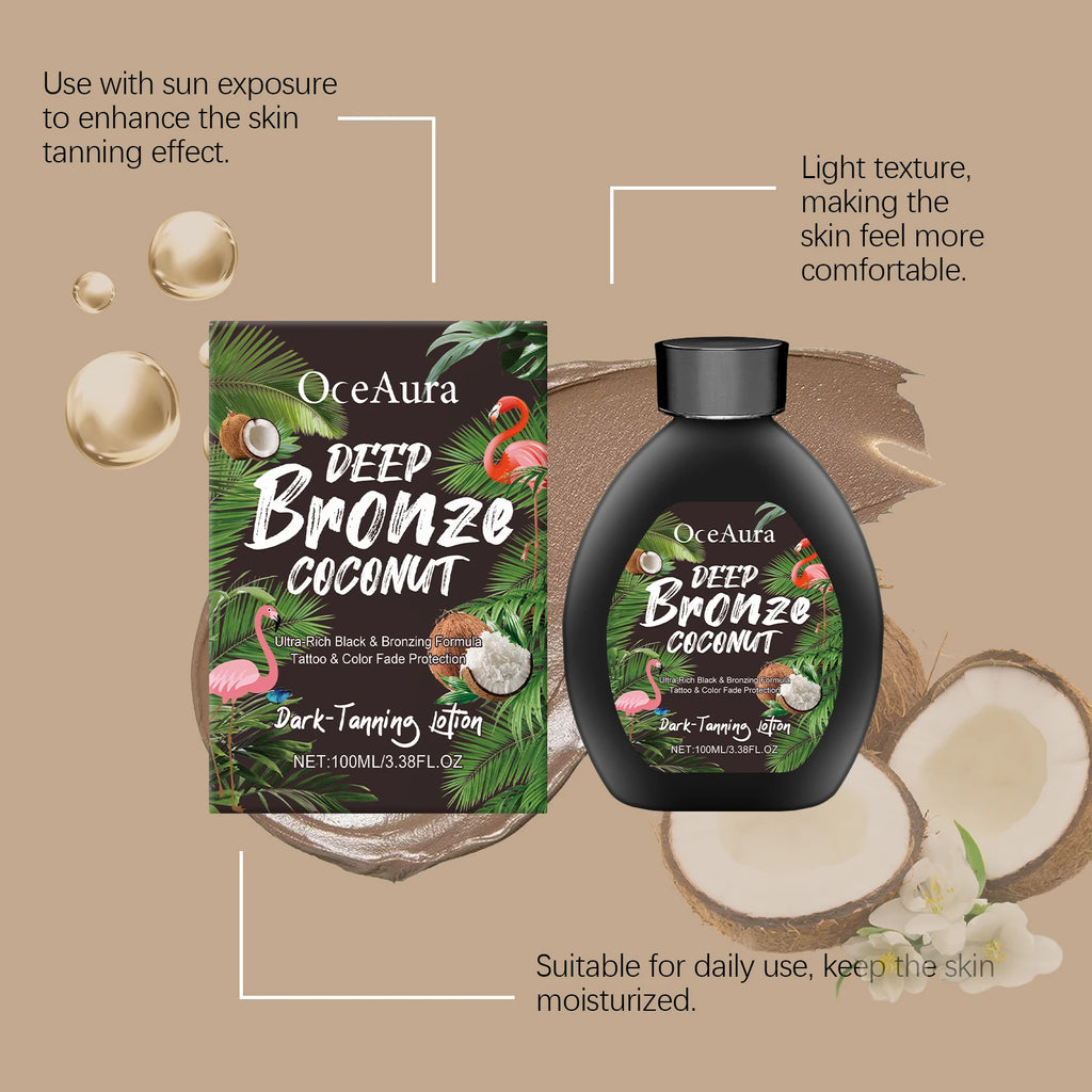 Lotion bronzante à la noix de coco, autobronzant, rehausseur de bronzage, booster d'assombrissement, hydratant, brun doré sexy, lotion autobronzante