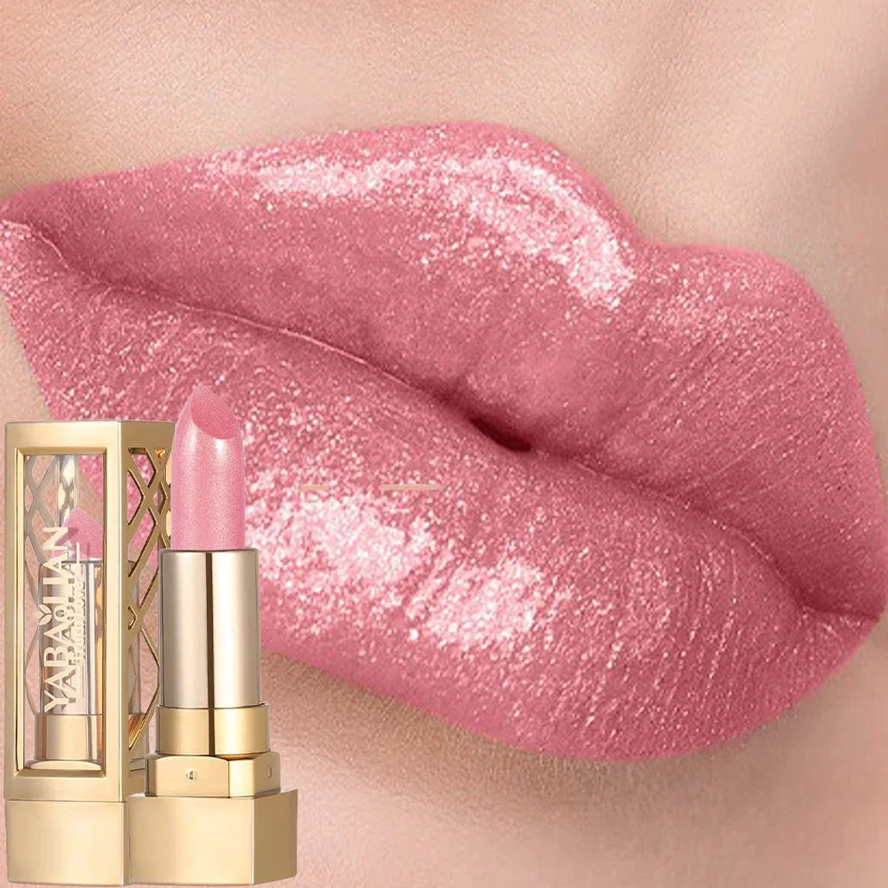 Luxueux rouge à lèvres creux mat nacré paillettes velours rouge à lèvres brillant nu rouge imperméable à l’eau solide brillant à lèvres maquillage