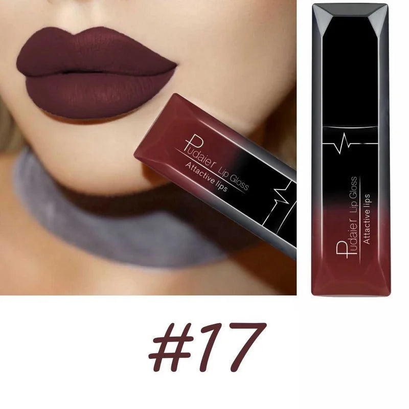 Rouge à lèvres liquide mat velours 17 couleurs, couleur de lèvres longue tenue imperméable, Texture lisse à haute teneur en pigments, maquillage pour tous les Types de peau