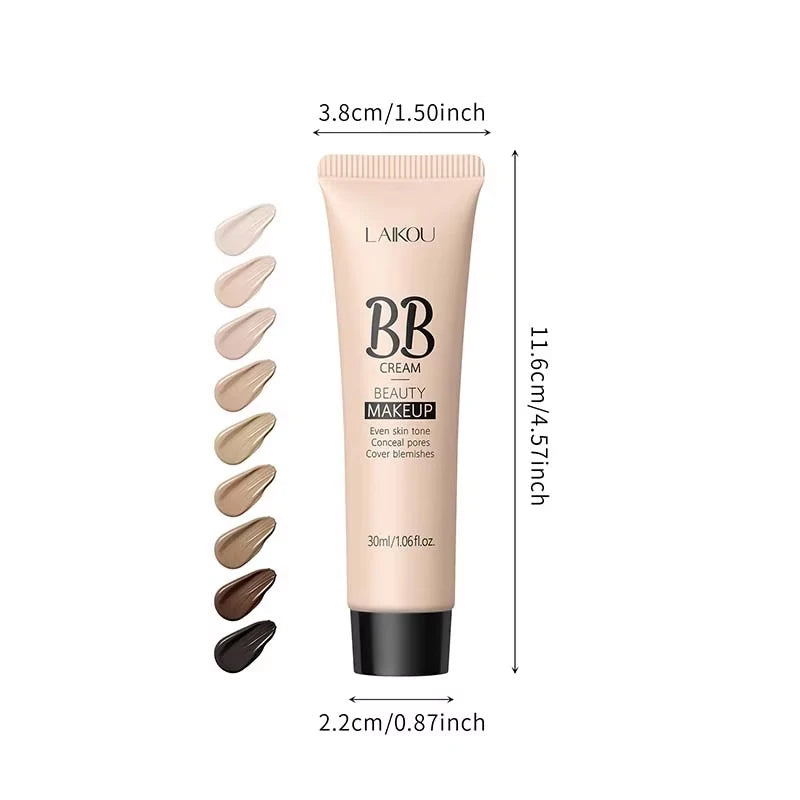 3 couleurs BB Cream Isolation Crème Fond de teint liquide Contrôle de l’huile hydratante Maquillage longue durée Primer naturel imperméable pour le visage