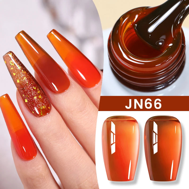 BORN PRETTYvernis à Ongles Gel, Semi Transparent, Soak Off UV LED, Vernis à Ongles Nude, N64.Gel Varjuvening,Art des ongles, 50 Couleurs, 10ml
