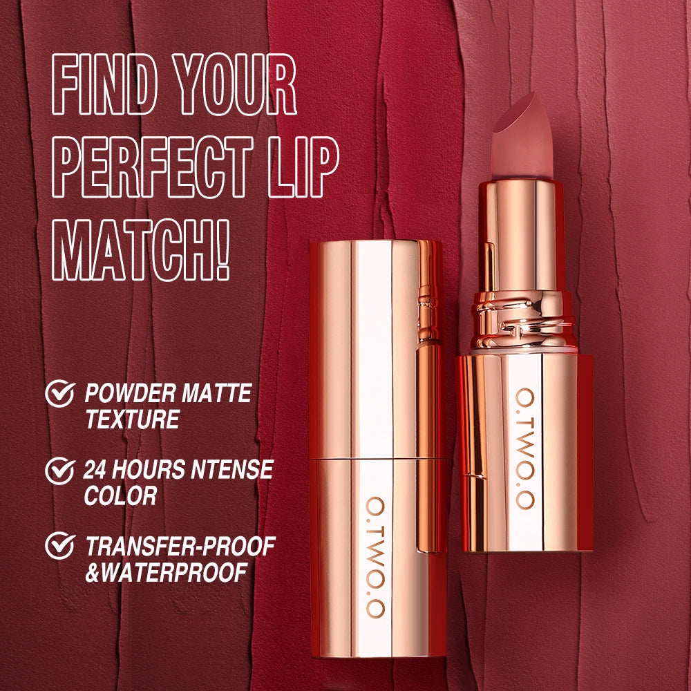 O.TWO.O rouge à lèvres mat teinte 14 couleurs imperméable longue durée sans transfert lisse hautement pigmenté velours lèvres bâtons maquillage