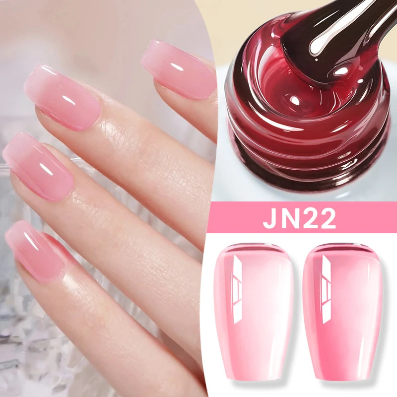BORN PRETTYvernis à Ongles Gel, Semi Transparent, Soak Off UV LED, Vernis à Ongles Nude, N64.Gel Varjuvening,Art des ongles, 50 Couleurs, 10ml