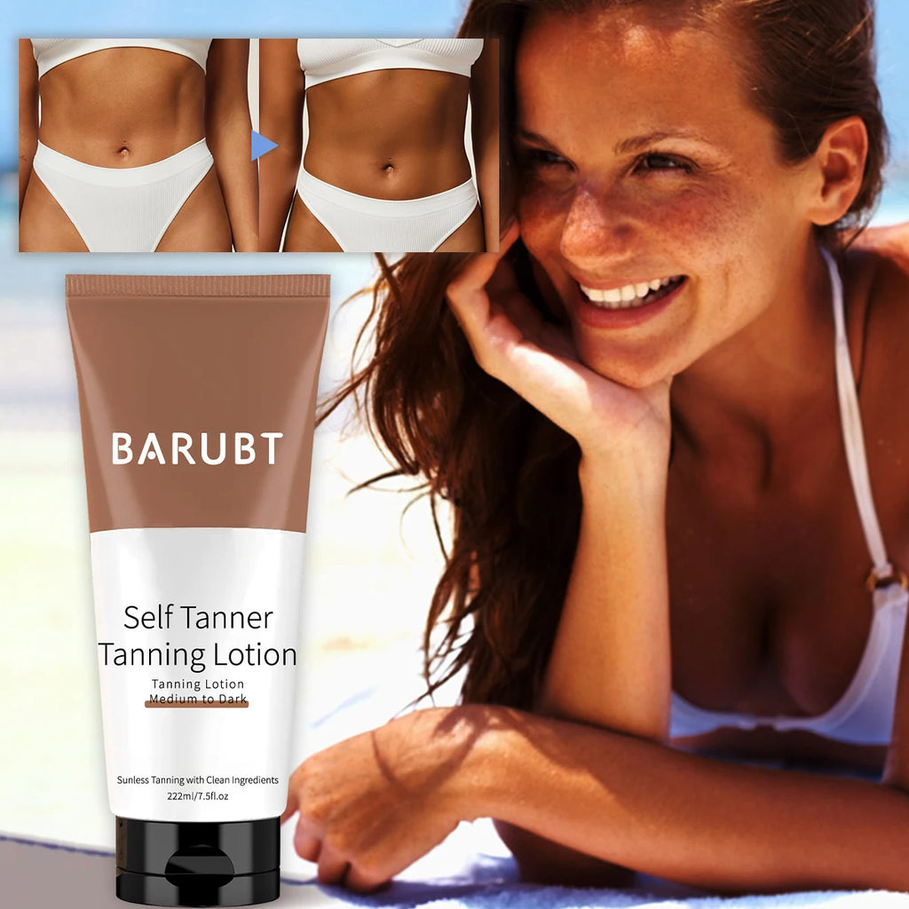 Lotion bronzante sans soleil - de la formule moyenne au noir et douce n'est pas irritée, hydratante, sans odeur