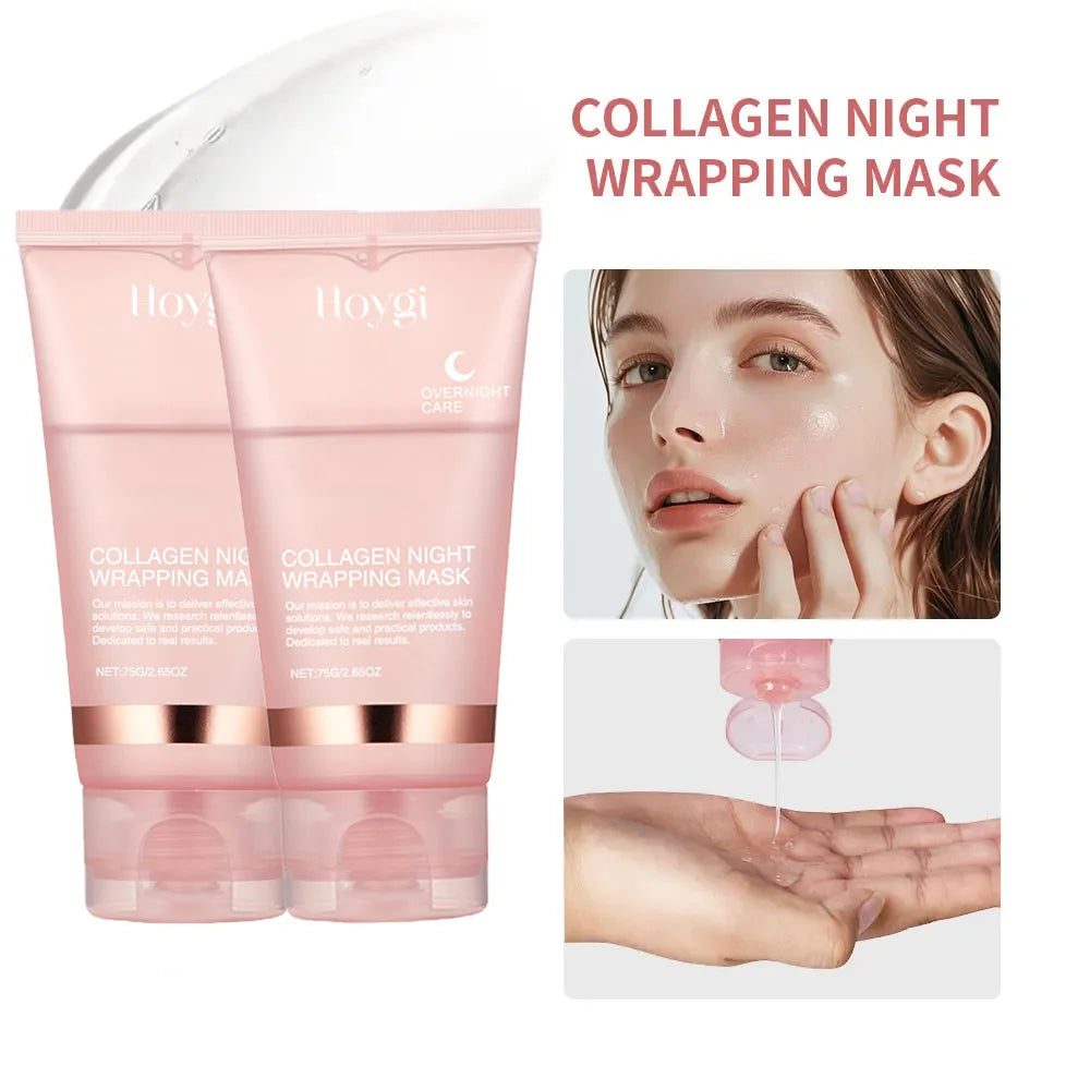 Ensemble masque de nuit au collagène, ensemble de masque facial à décoller, masque d’emballage de nuit au collagène coréen, hydrate profondément, crème de masque de soins de nuit