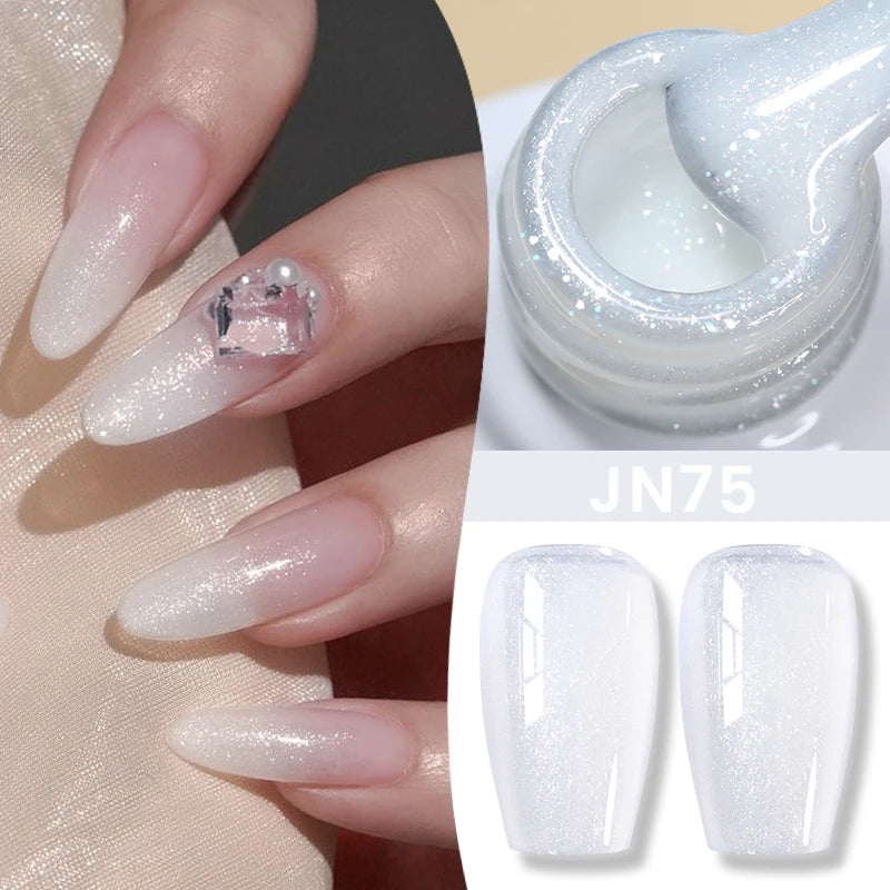 BORN PRETTYvernis à Ongles Gel, Semi Transparent, Soak Off UV LED, Vernis à Ongles Nude, N64.Gel Varjuvening,Art des ongles, 50 Couleurs, 10ml