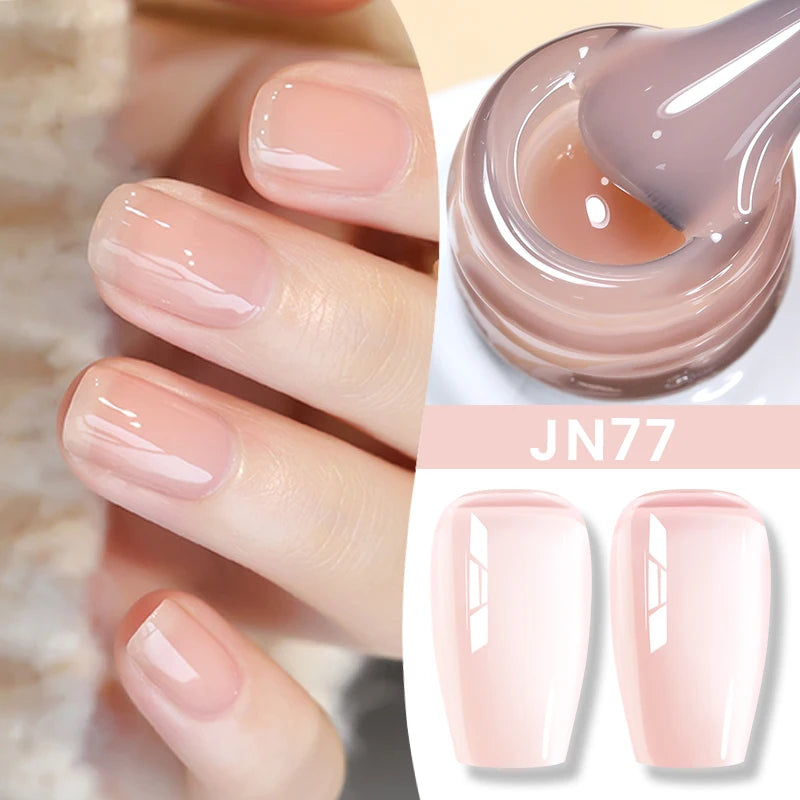 BORN PRETTYvernis à Ongles Gel, Semi Transparent, Soak Off UV LED, Vernis à Ongles Nude, N64.Gel Varjuvening,Art des ongles, 50 Couleurs, 10ml