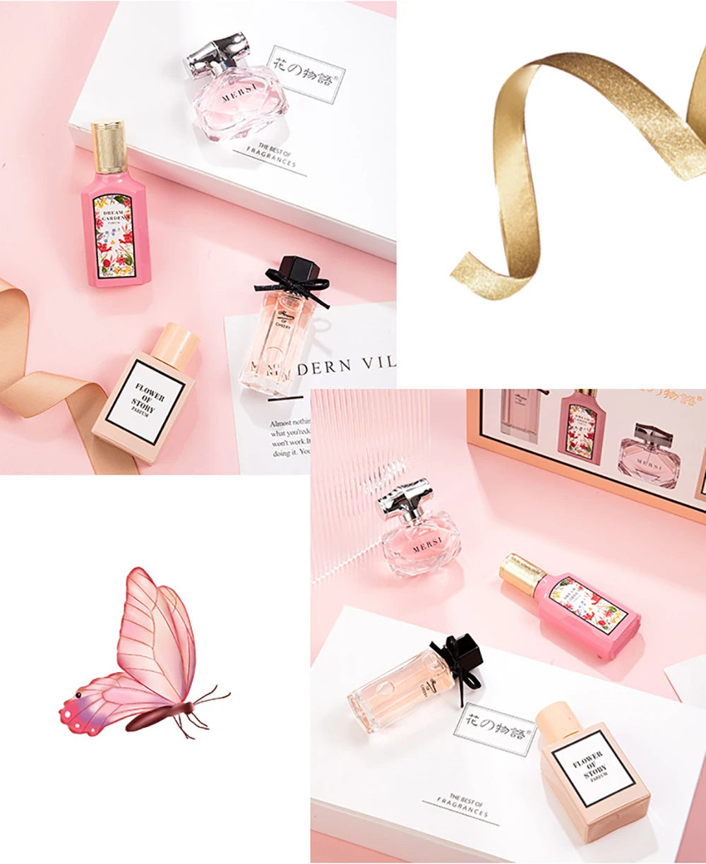 Coffret cadeau de parfum floral pour femme, parfum, balminess, 110ml, ensemble de 4 pièces