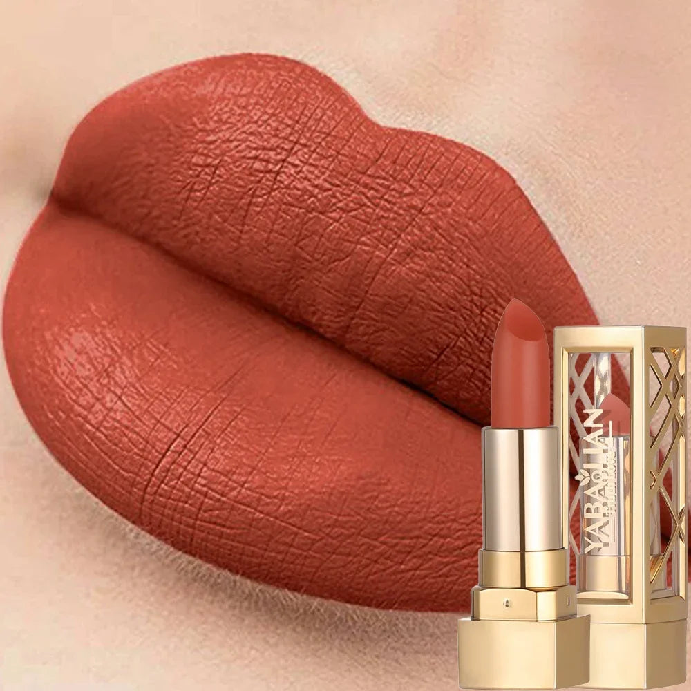 Luxueux rouge à lèvres creux mat nacré paillettes velours rouge à lèvres brillant nu rouge imperméable à l’eau solide brillant à lèvres maquillage