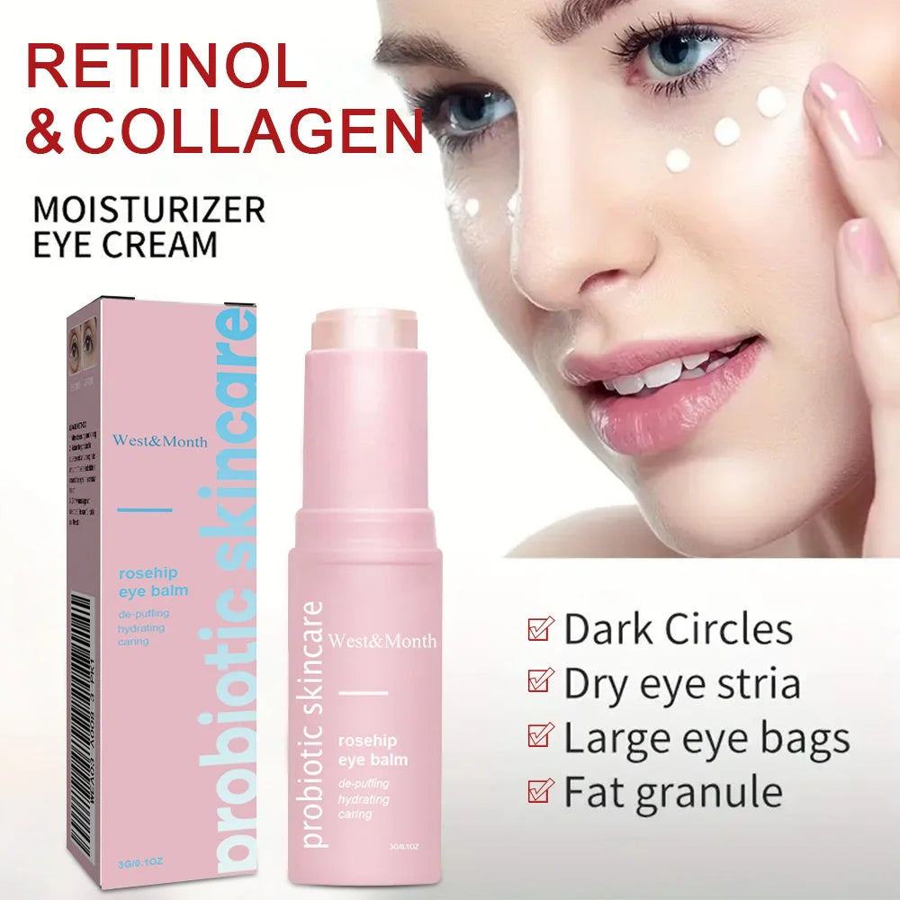 Bâton de crème pour les yeux au rétinol-Débarrassez-vous des cernes gonflés Poches pour les yeux Lifting Hydratant-Réparation de la santé Lissage Soins des yeux
