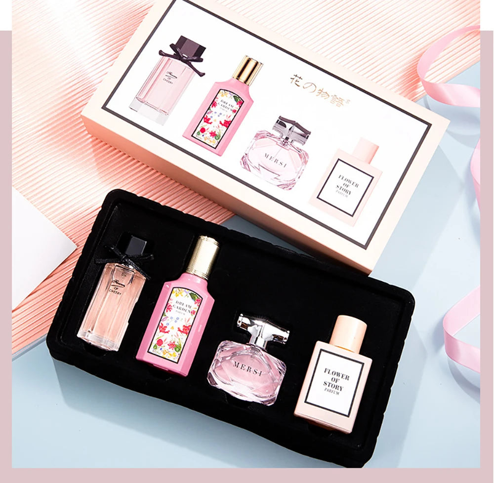 Coffret cadeau de parfum floral pour femme, parfum, balminess, 110ml, ensemble de 4 pièces