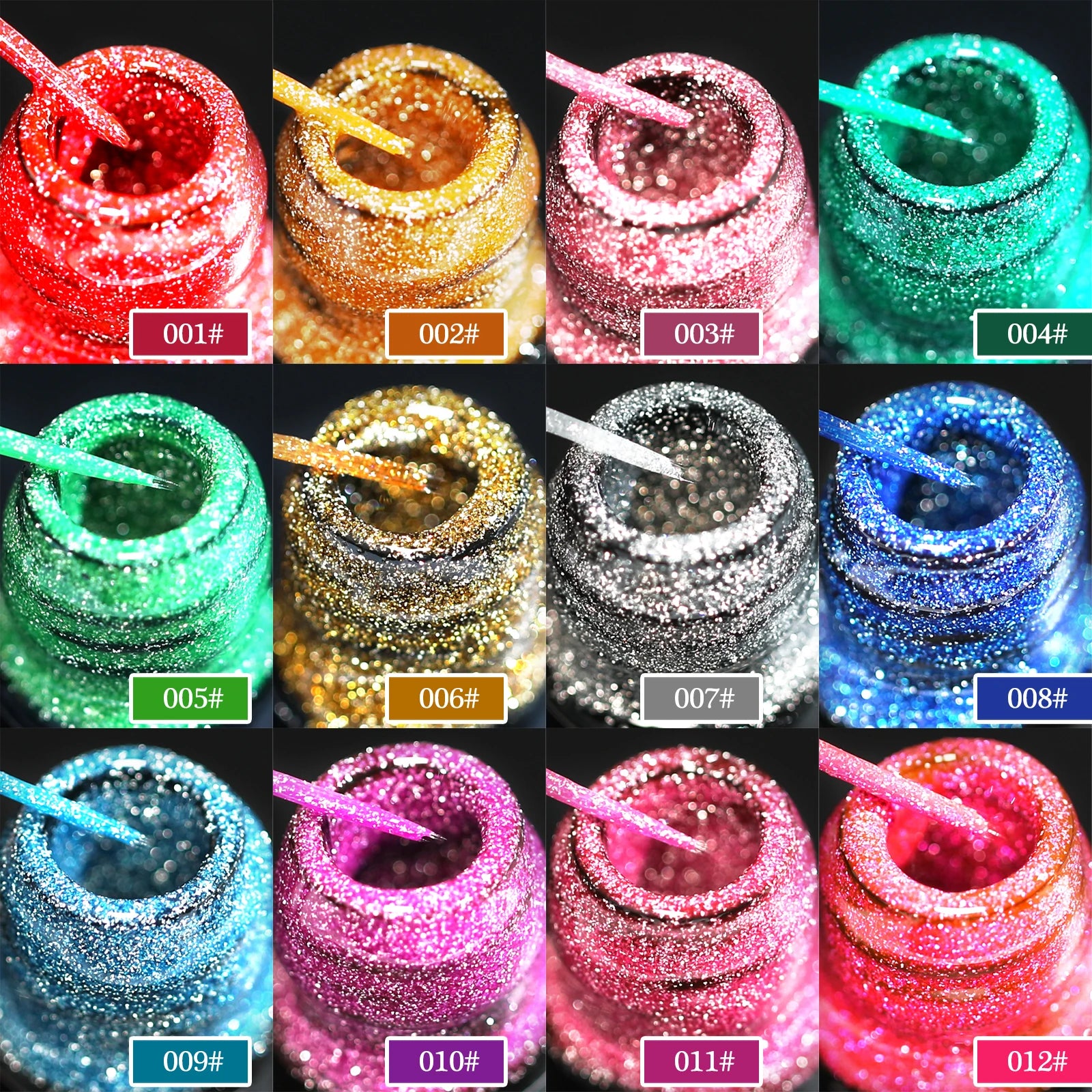 Gold Silver Glitter Liner Gel Nail Polish Super Bright Sparkling Glow In Dark French Line Semi Permanent Nail Painting UV Gel