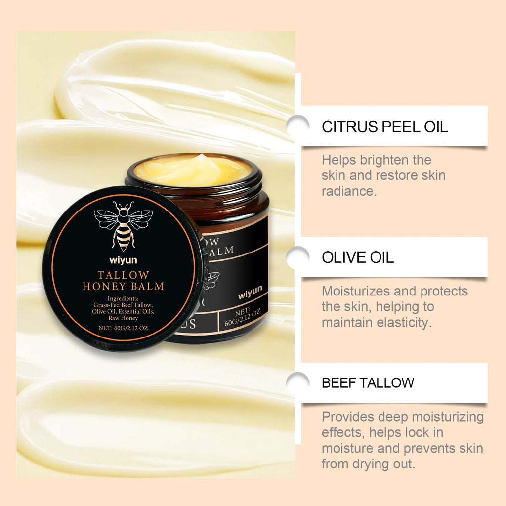 Crème au miel de suif Glow Hydratant pour la peau Améliorer l’élasticité Blanchiment doux Améliorer la matité Raffermissant Visage Corps Hydratant Lotion