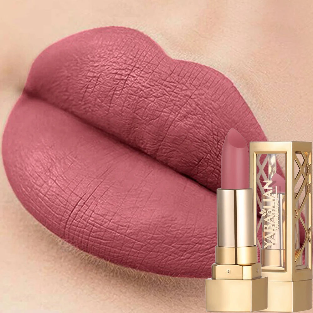 Luxueux rouge à lèvres creux mat nacré paillettes velours rouge à lèvres brillant nu rouge imperméable à l’eau solide brillant à lèvres maquillage