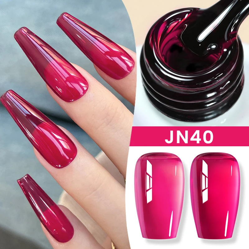 BORN PRETTYvernis à Ongles Gel, Semi Transparent, Soak Off UV LED, Vernis à Ongles Nude, N64.Gel Varjuvening,Art des ongles, 50 Couleurs, 10ml