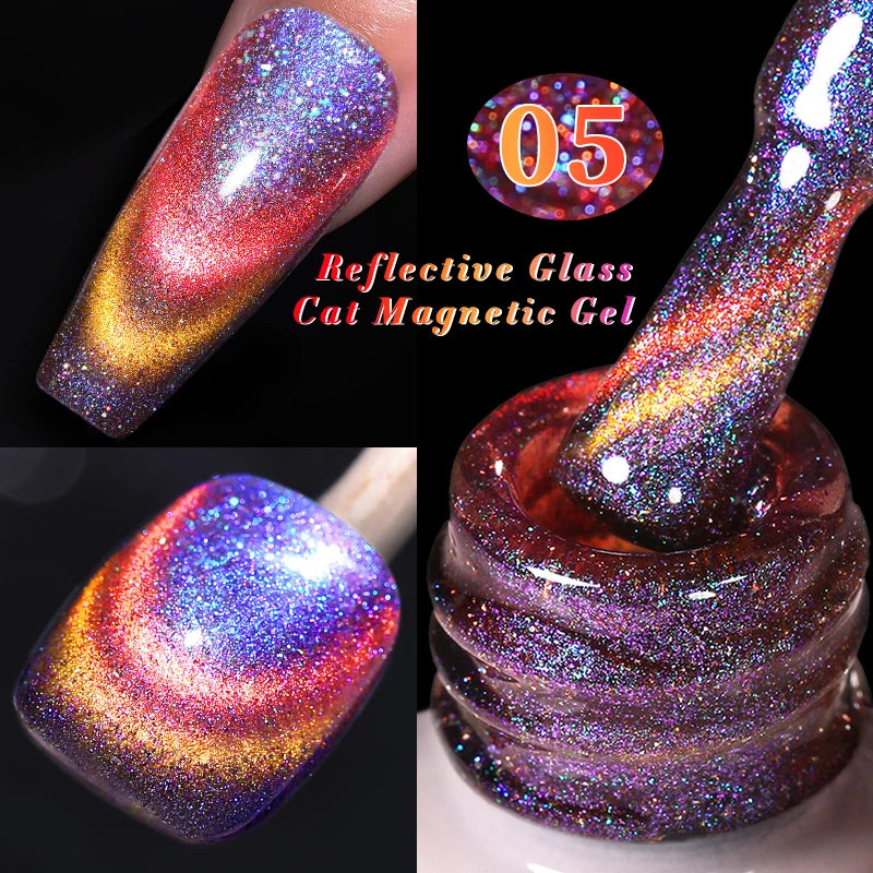 BORN PRETTY 10ml Gold Water Light Cat Magnetic Gel Polish Spaking Glitter Crystal Black Soak Off UV LED Vernis Manucure