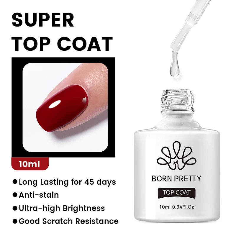 BORN PRETTYvernis à Ongles Gel, Semi Transparent, Soak Off UV LED, Vernis à Ongles Nude, N64.Gel Varjuvening,Art des ongles, 50 Couleurs, 10ml