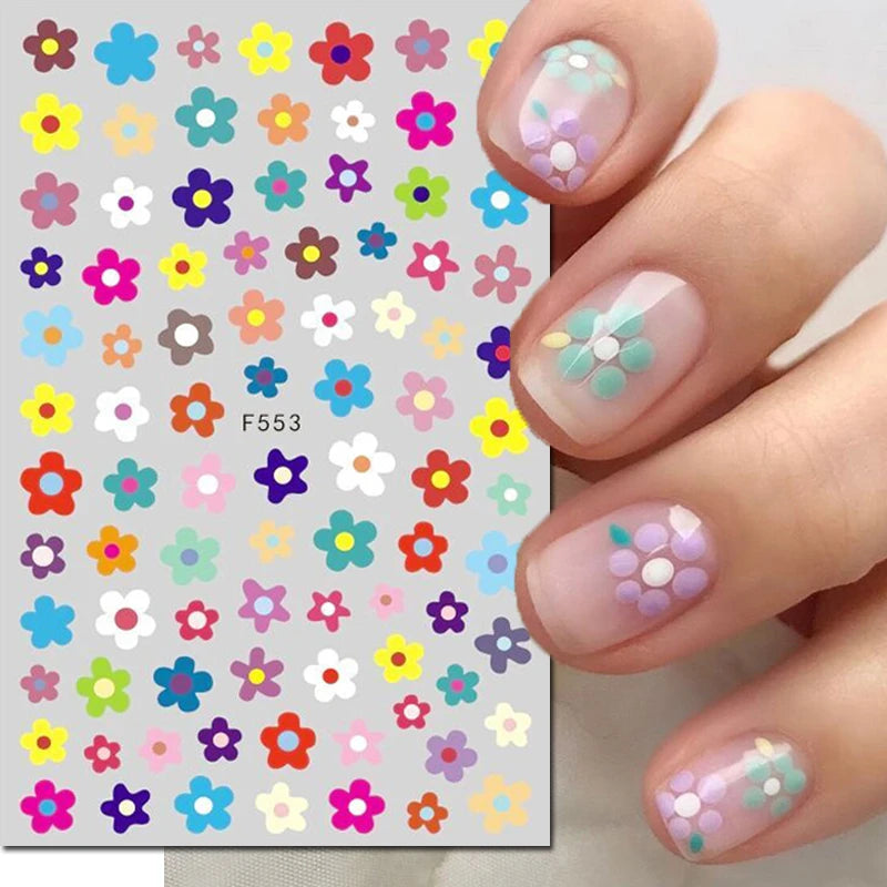 Autocollants 3D pour art des ongles , rose clair, violet, pétales de fleurs, décalcomanies pour décoration de manucure, salon de beauté, été
