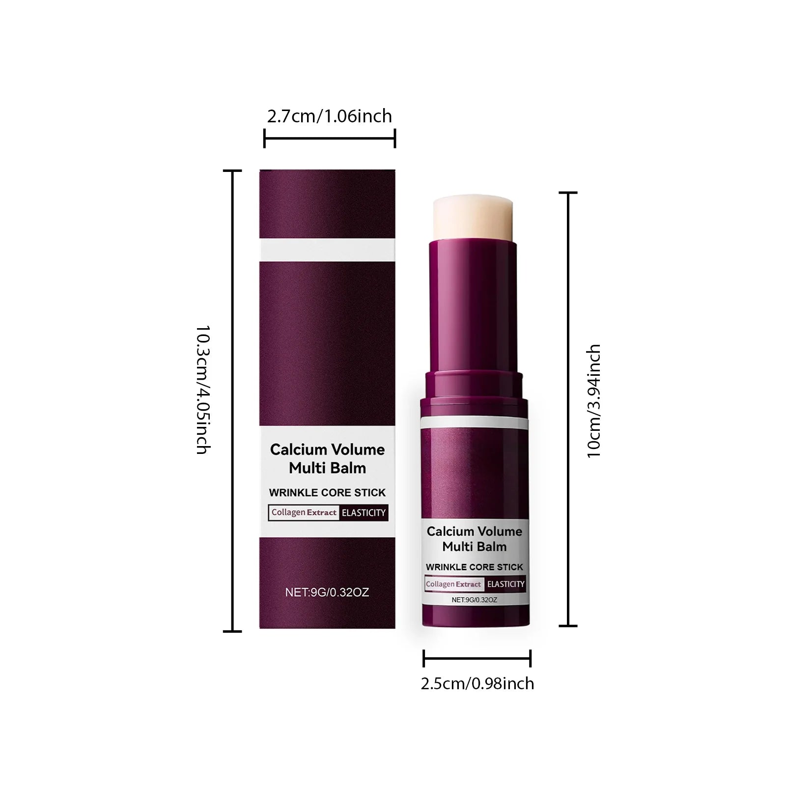 Baume Multi-Usages au Calcium Hydratant Anti-Âge Atténue les Rides Raffermissant Éclaircissant Nourrissant au Collagène Stick Hydratant