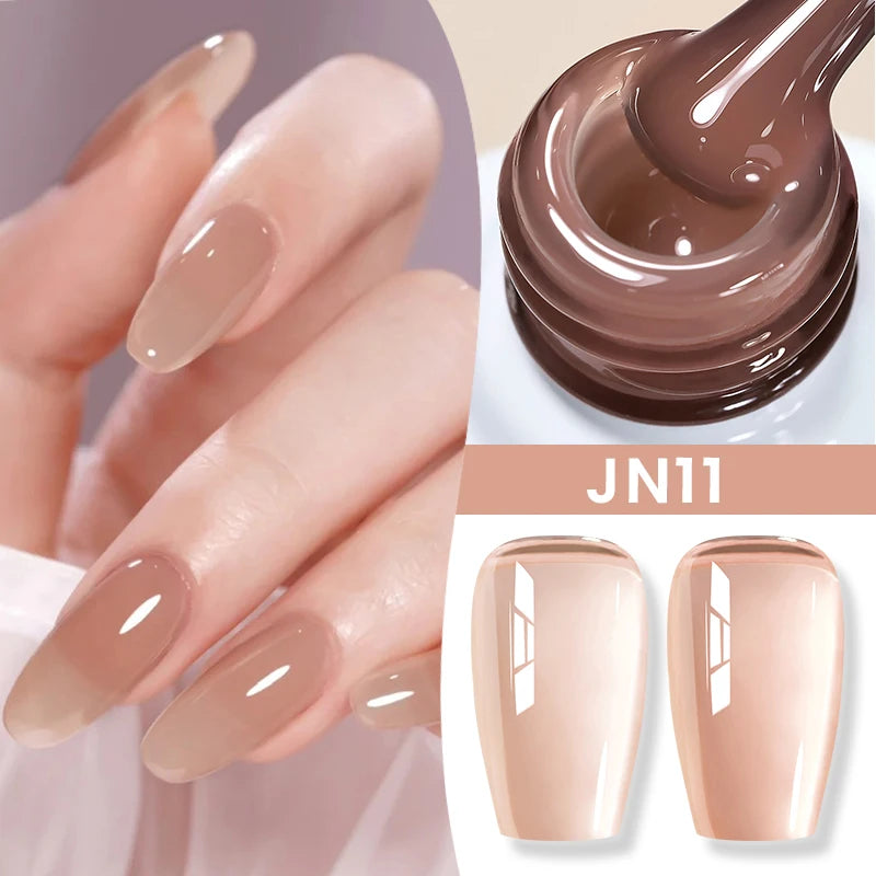 BORN PRETTYvernis à Ongles Gel, Semi Transparent, Soak Off UV LED, Vernis à Ongles Nude, N64.Gel Varjuvening,Art des ongles, 50 Couleurs, 10ml