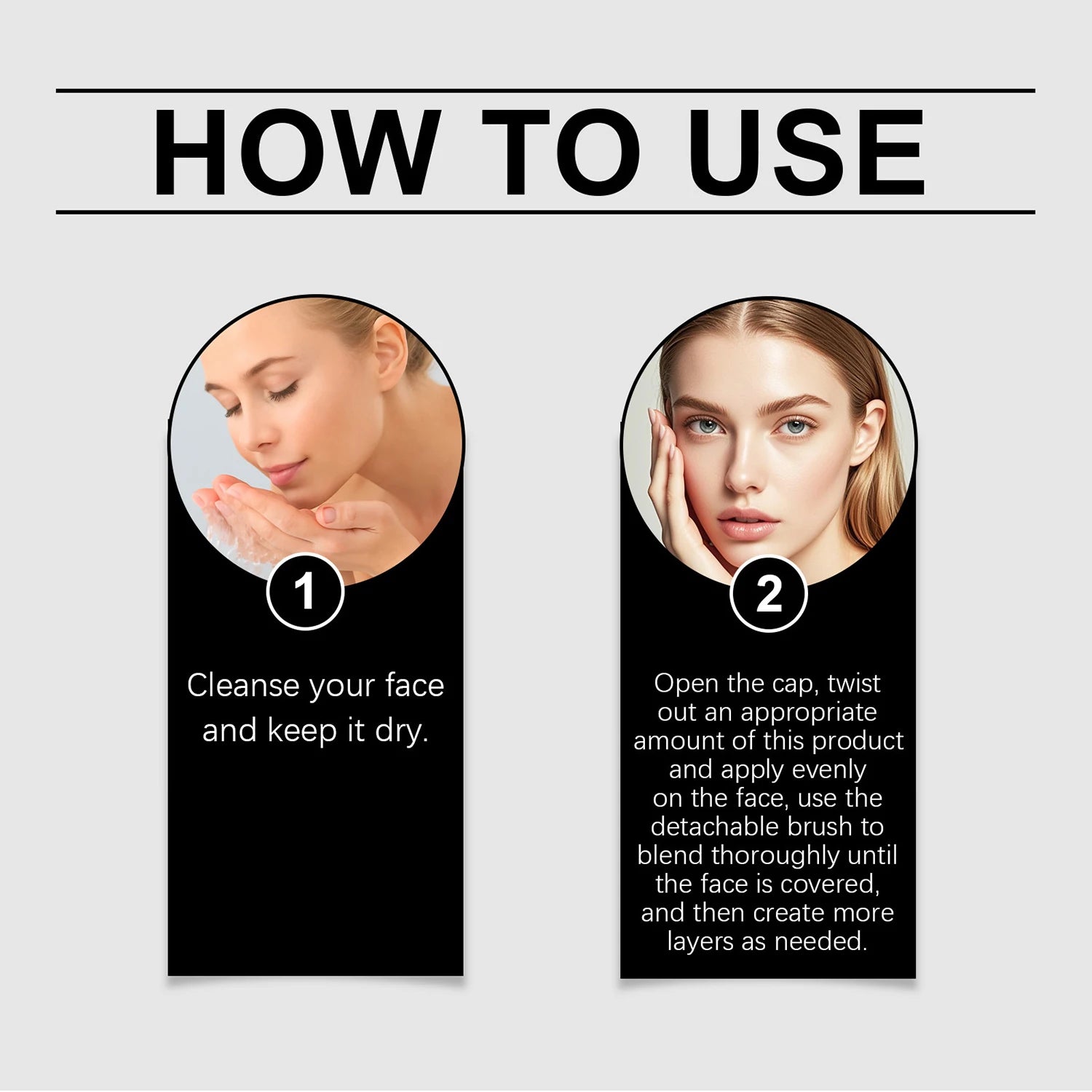 Bâton de fond de teint triangulaire à double extrémité avec pinceau, maquillage imperméable et anti-transpiration, longue durée, créant un effet rajeunissement