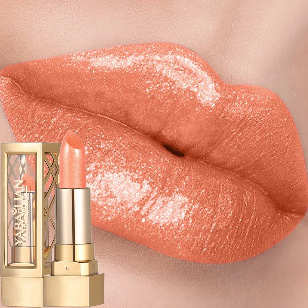 Luxueux rouge à lèvres creux mat nacré paillettes velours rouge à lèvres brillant nu rouge imperméable à l’eau solide brillant à lèvres maquillage