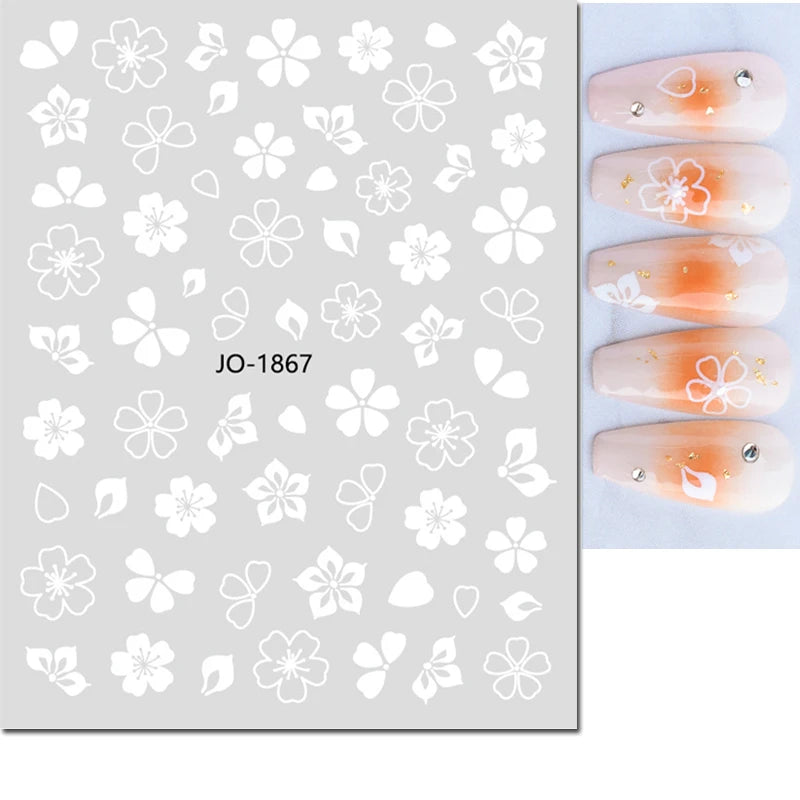 Autocollants 3D pour art des ongles , rose clair, violet, pétales de fleurs, décalcomanies pour décoration de manucure, salon de beauté, été